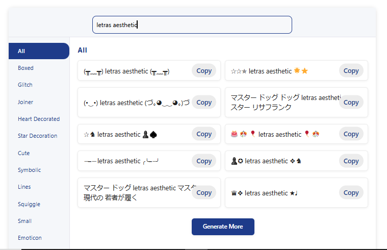 Generador de Letras Aesthetic